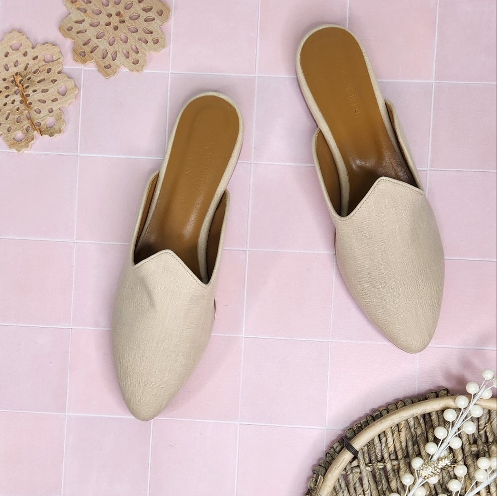 Aerin x Le Monde Beryl Linen Mules